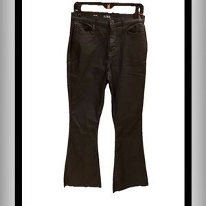 a.n.a. A New Approach Black Shiny Flared Jeans Raw Hem Size 6